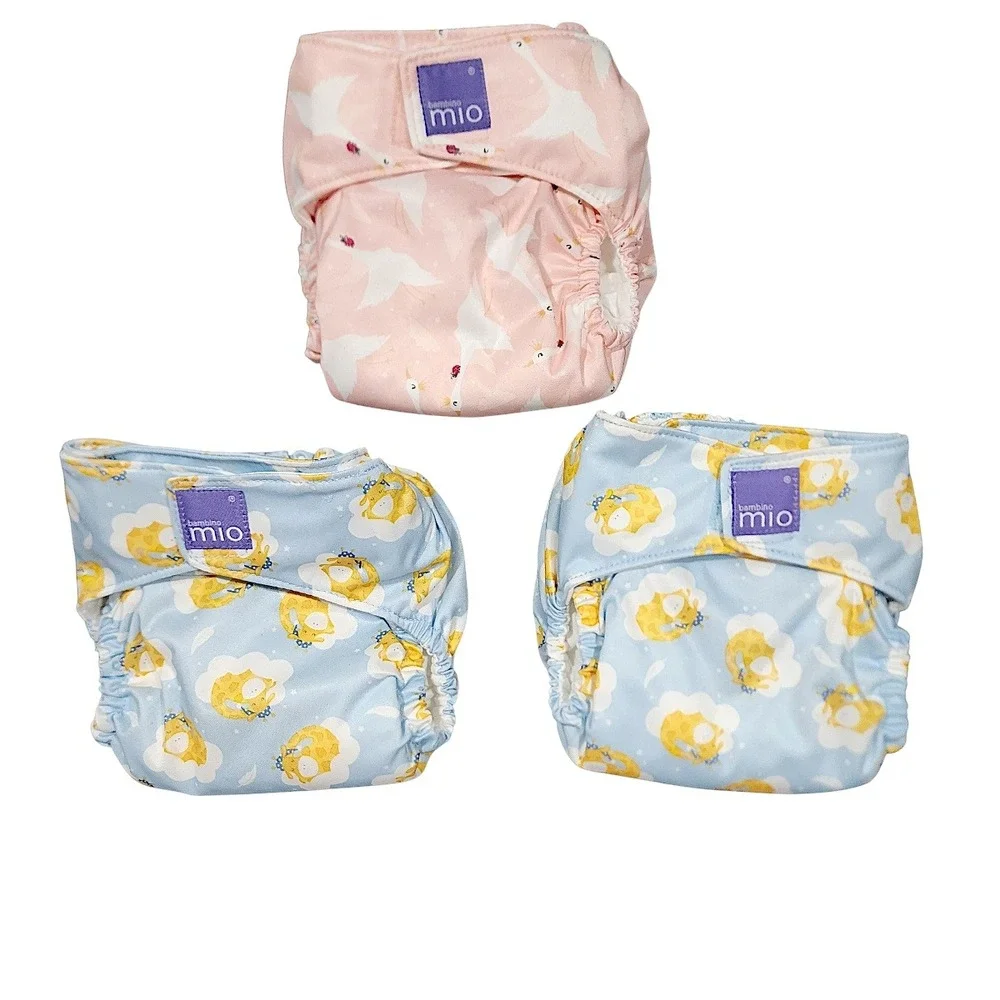 Bambino Mio Cloth Diapers OS Baby Miosolo Multi AIO Reusable 5pk Wet Bag Set NEW